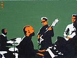 Pop Art Canvas Paintings - booker t & the mgs on green